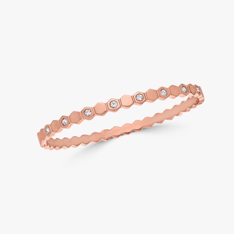 Rose Gold Crystal Bangle Bracelet